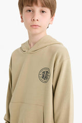 Boys Hooded Printed School Sweatshirt