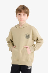 Boys Hooded Printed School Sweatshirt