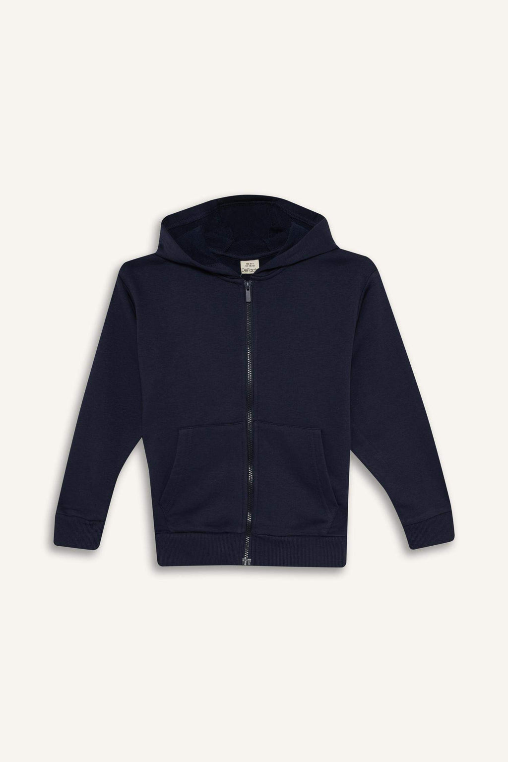 Boys' Basic Plain Hooded Zip-Up Sweatshirt