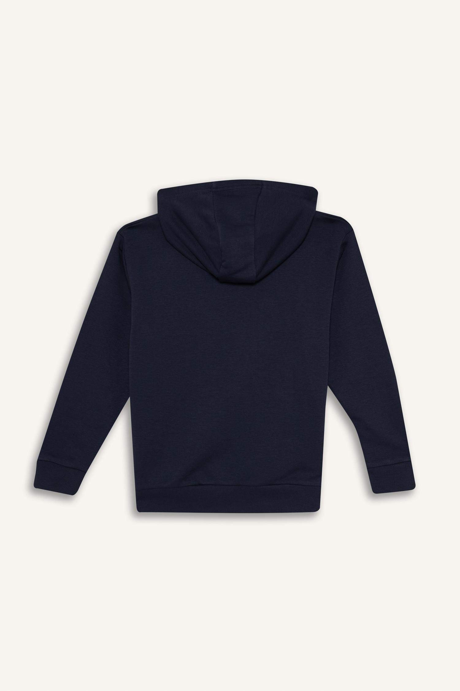 Boys' Basic Plain Hooded Zip-Up Sweatshirt