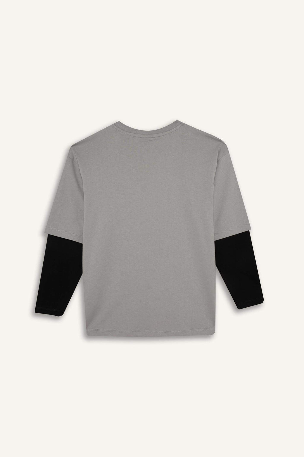 Boys Oversize Wide-Mould Crew Neck Printed Long Sleeve T-Shirt