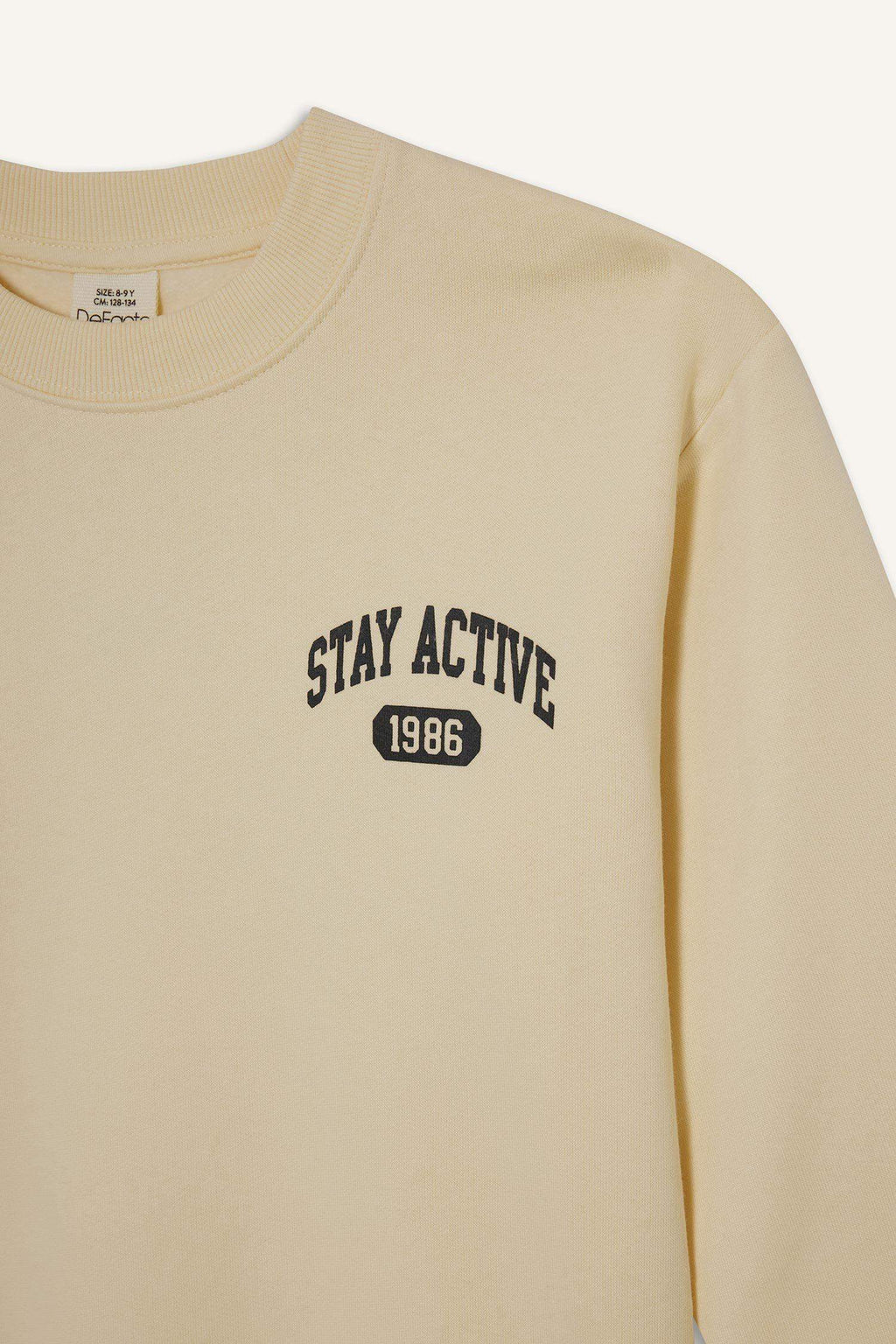 Boys Crew Neck Printed Sweatshirt with Soft Fur Inside