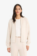 Relax Fit cardigan with a stand-up collar.