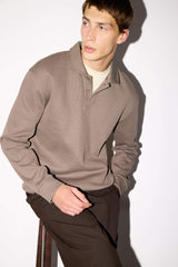 Regular Fit Polo Neck Sweatshirt