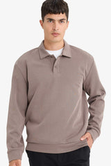 Regular Fit Polo Neck Sweatshirt