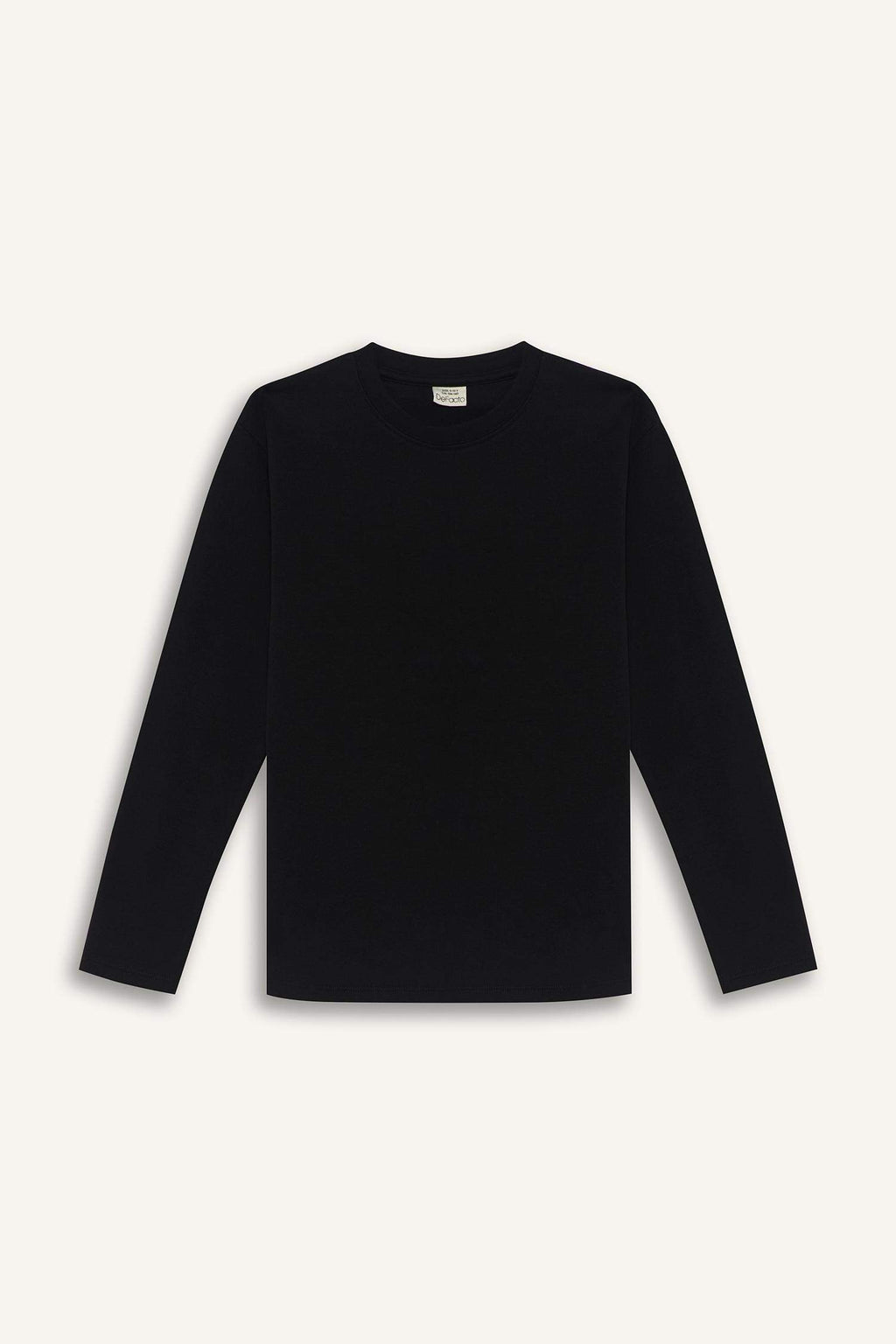 T-shirt for boys with long sleeves, loose fit, round neck.