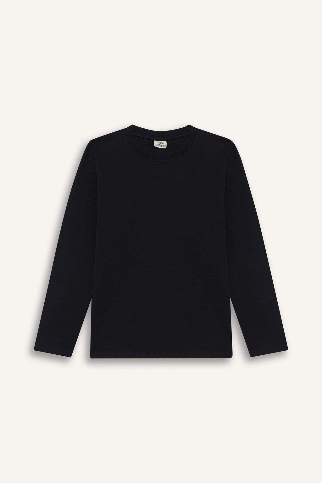 T-shirt for boys with long sleeves, loose fit, round neck.