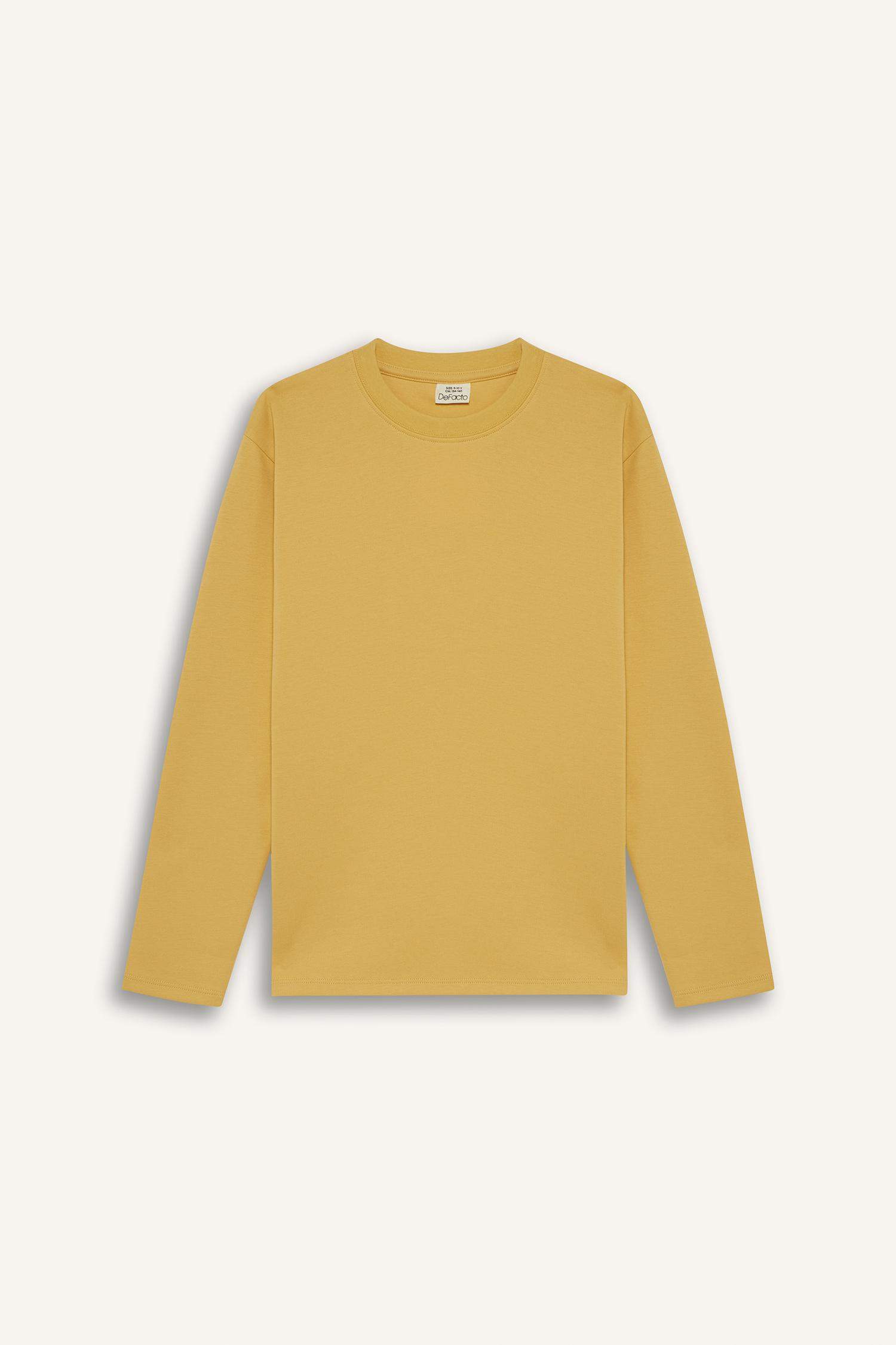 T-shirt for boys with long sleeves, loose fit, round neck.