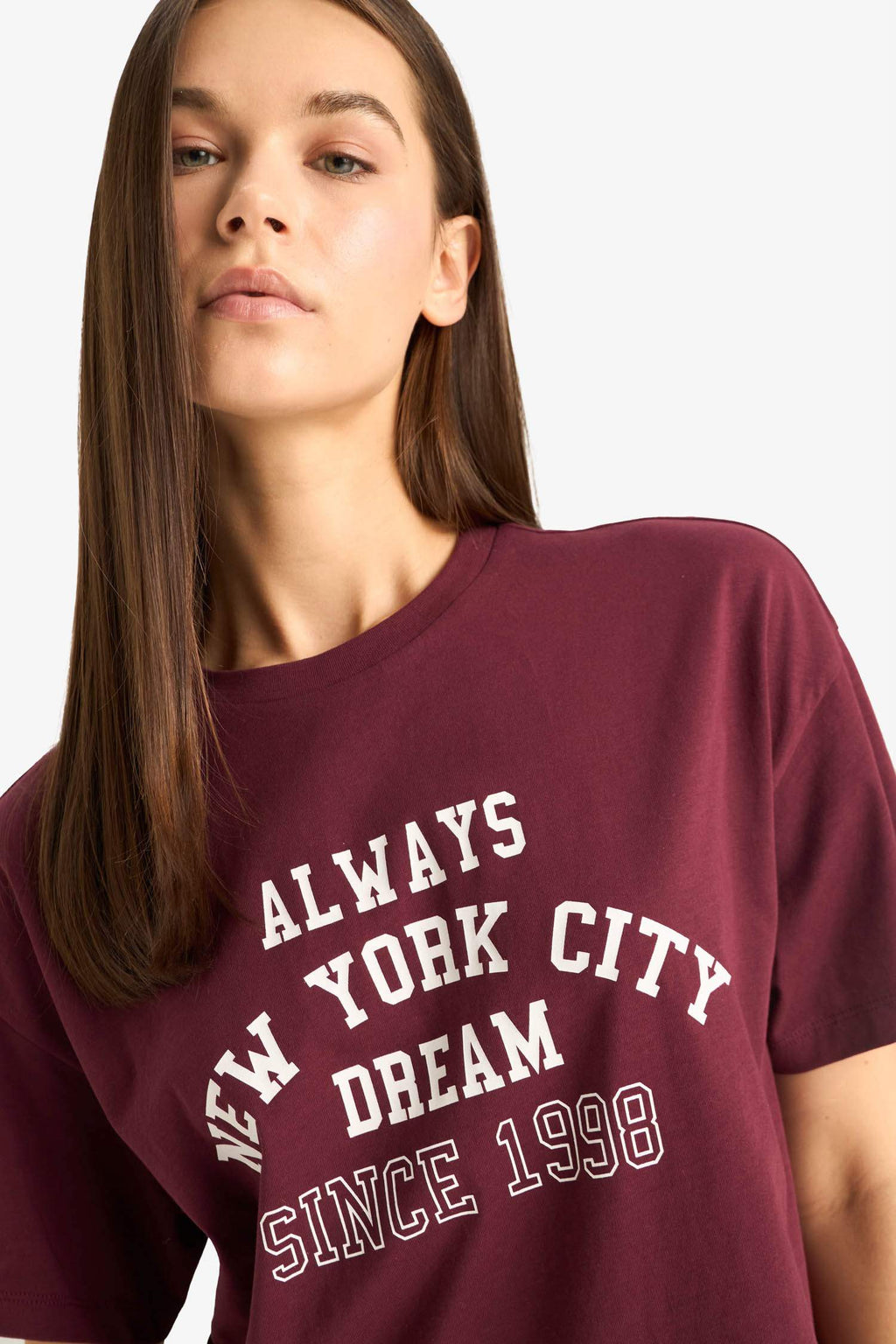 Oversize Wide Pattern Crew Neck Printed Short Sleeve T-Shirt