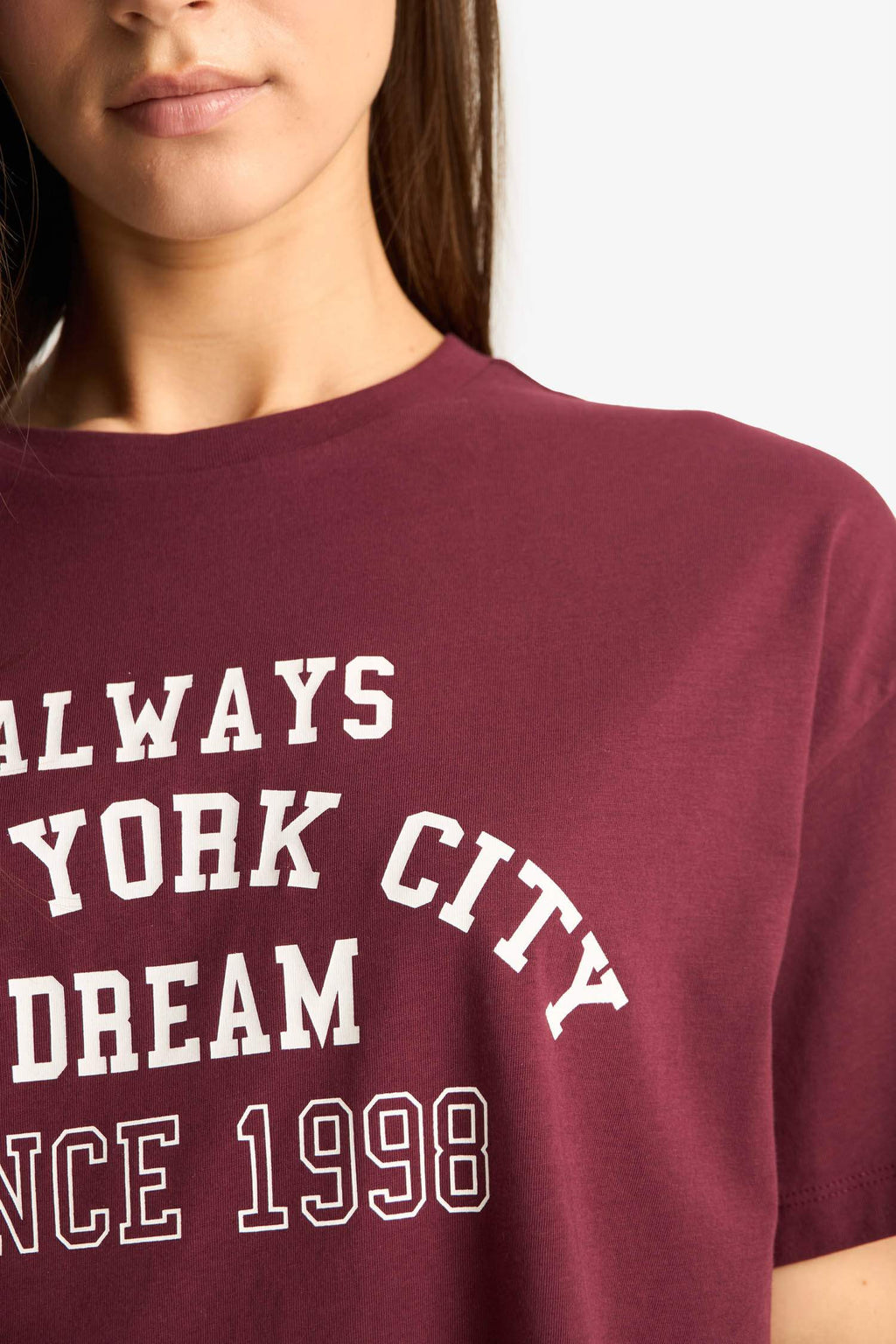 Oversize Wide Pattern Crew Neck Printed Short Sleeve T-Shirt