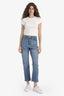 Mary Vintage Straight Fit High Waist Ankle Length Washed Jean Trousers