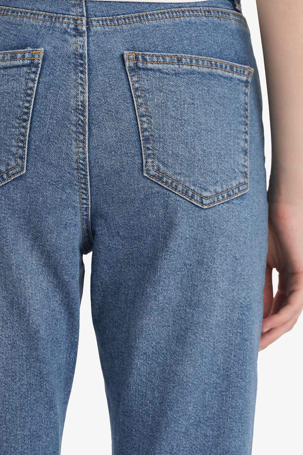 Mary Vintage Straight Fit High Waist Ankle Length Washed Jean Trousers