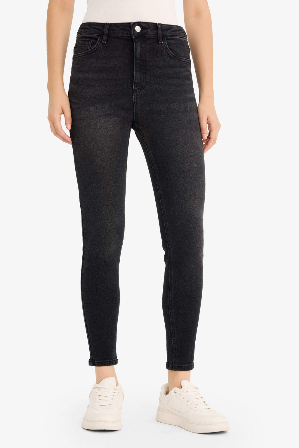 Skinny Fit High Waist Ankle Length Jeans