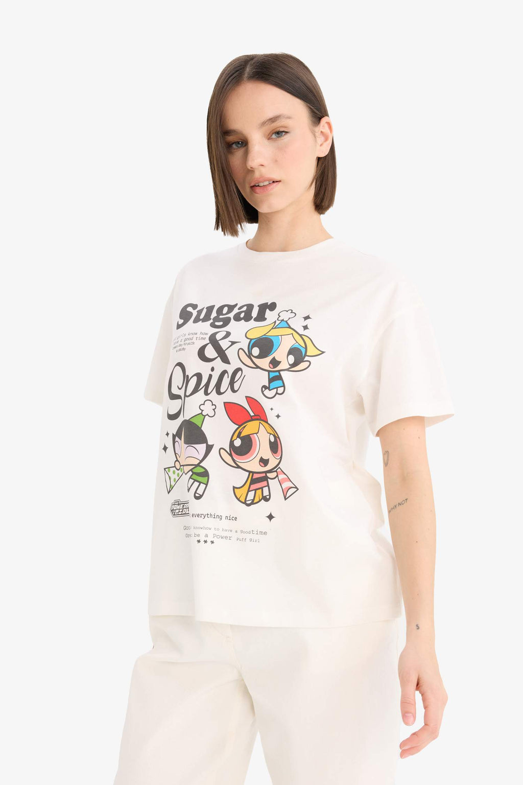 Cool PowerPuff Girls Oversize Wide Fit Short Sleeve T-Shirt