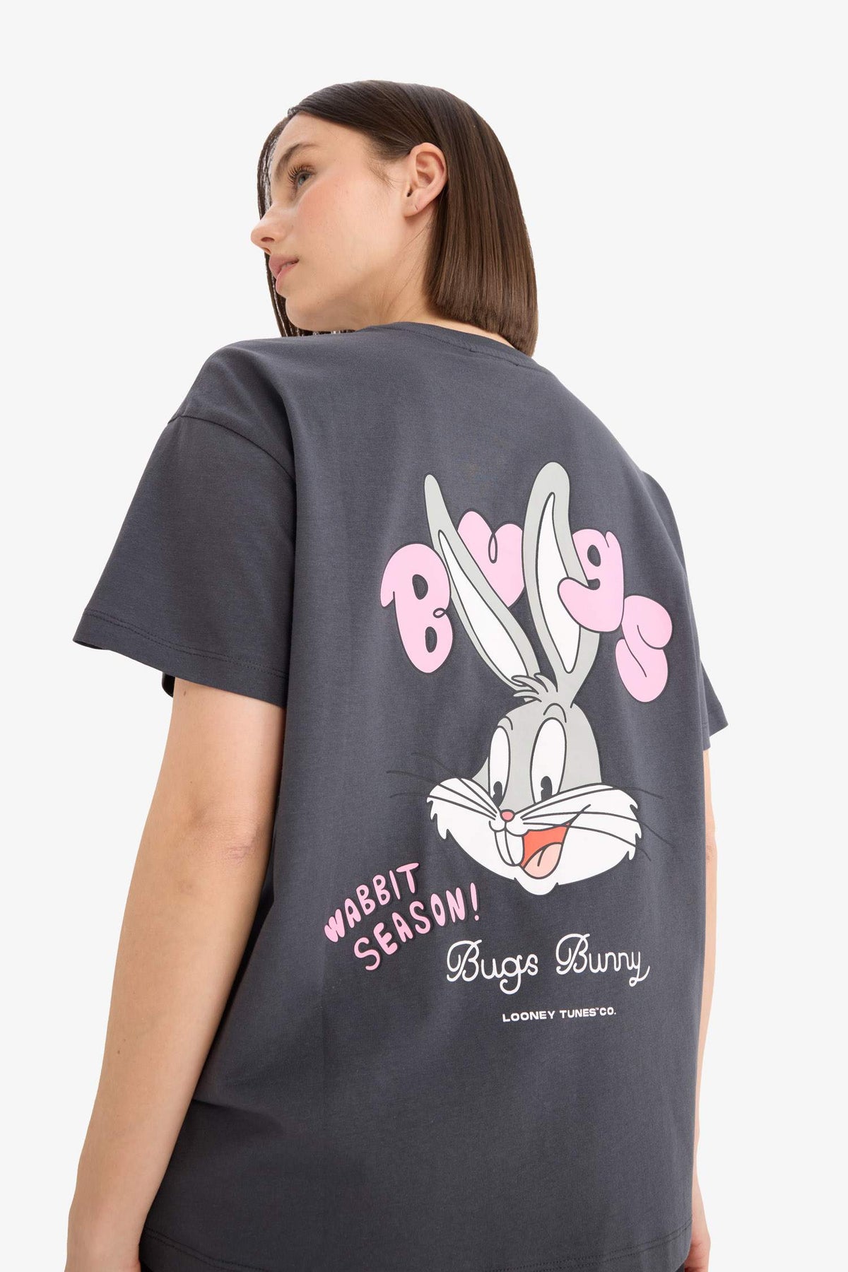 Cool Looney Tunes Oversize Wide-Mould Back Printed Short Sleeve T-Shirt
