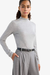 Slim-fitting long-sleeve polo shirt