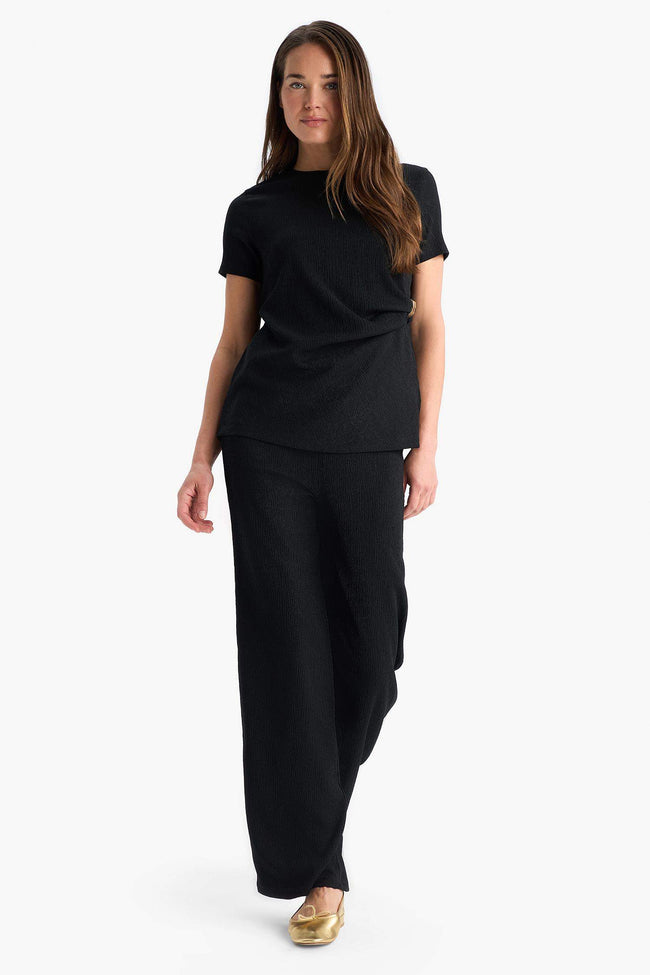 Straight cut, ribbed trousers Main Image