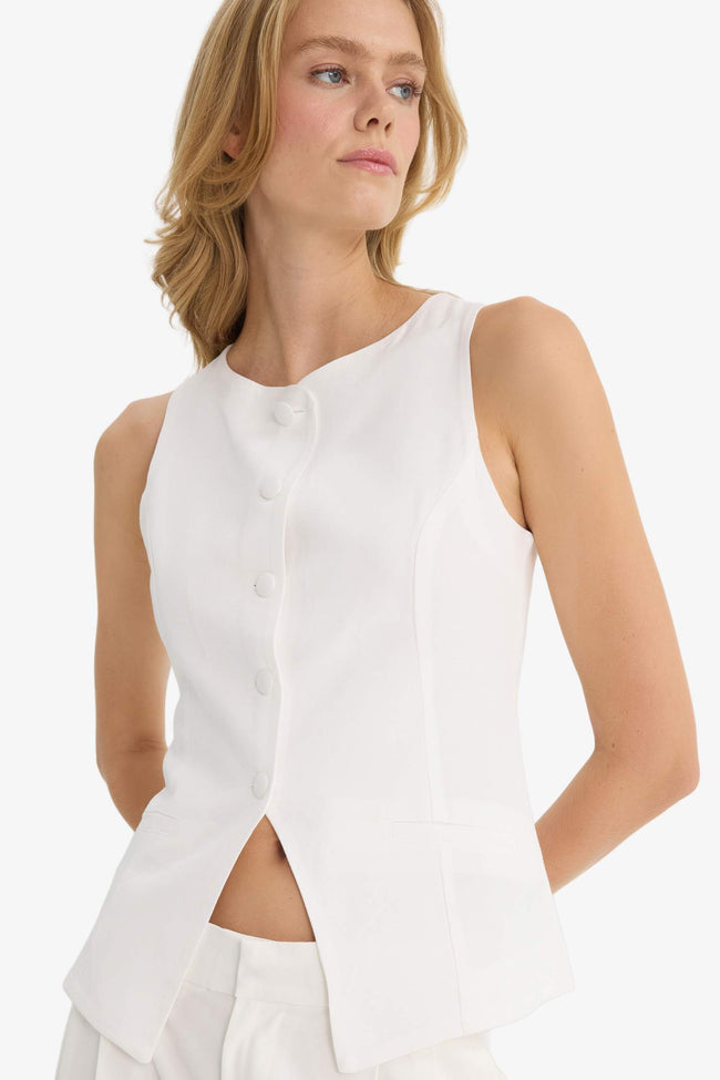 Slim Fit Crew Neck Vest Hover Image