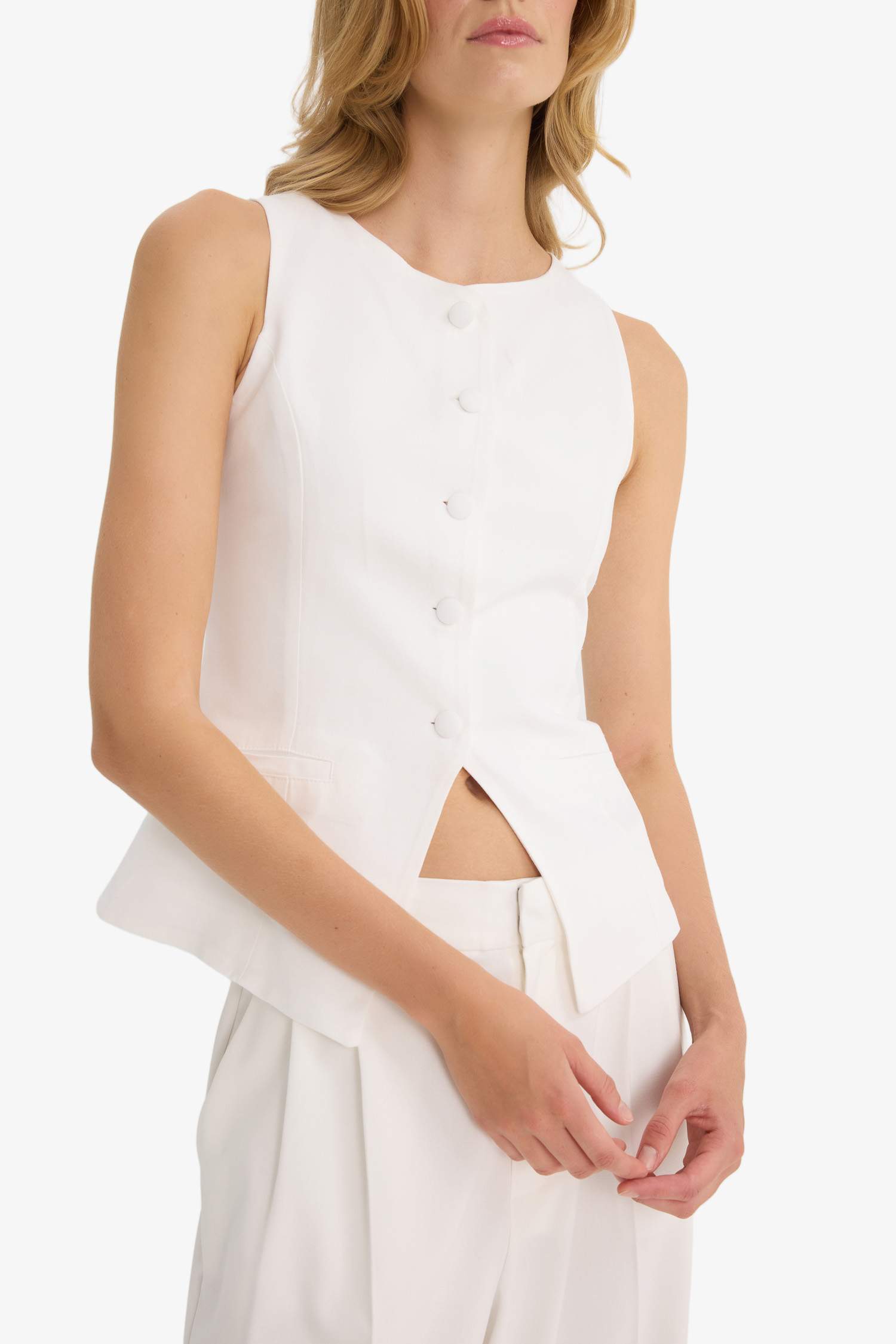 Slim Fit Crew Neck Vest