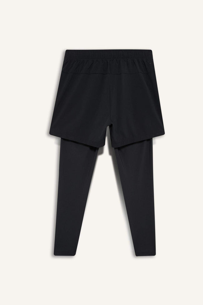 Slim Fit, Narrow Cut, Athletic, Standard Leg, Woven Shorts with Inner Leggings Main Image