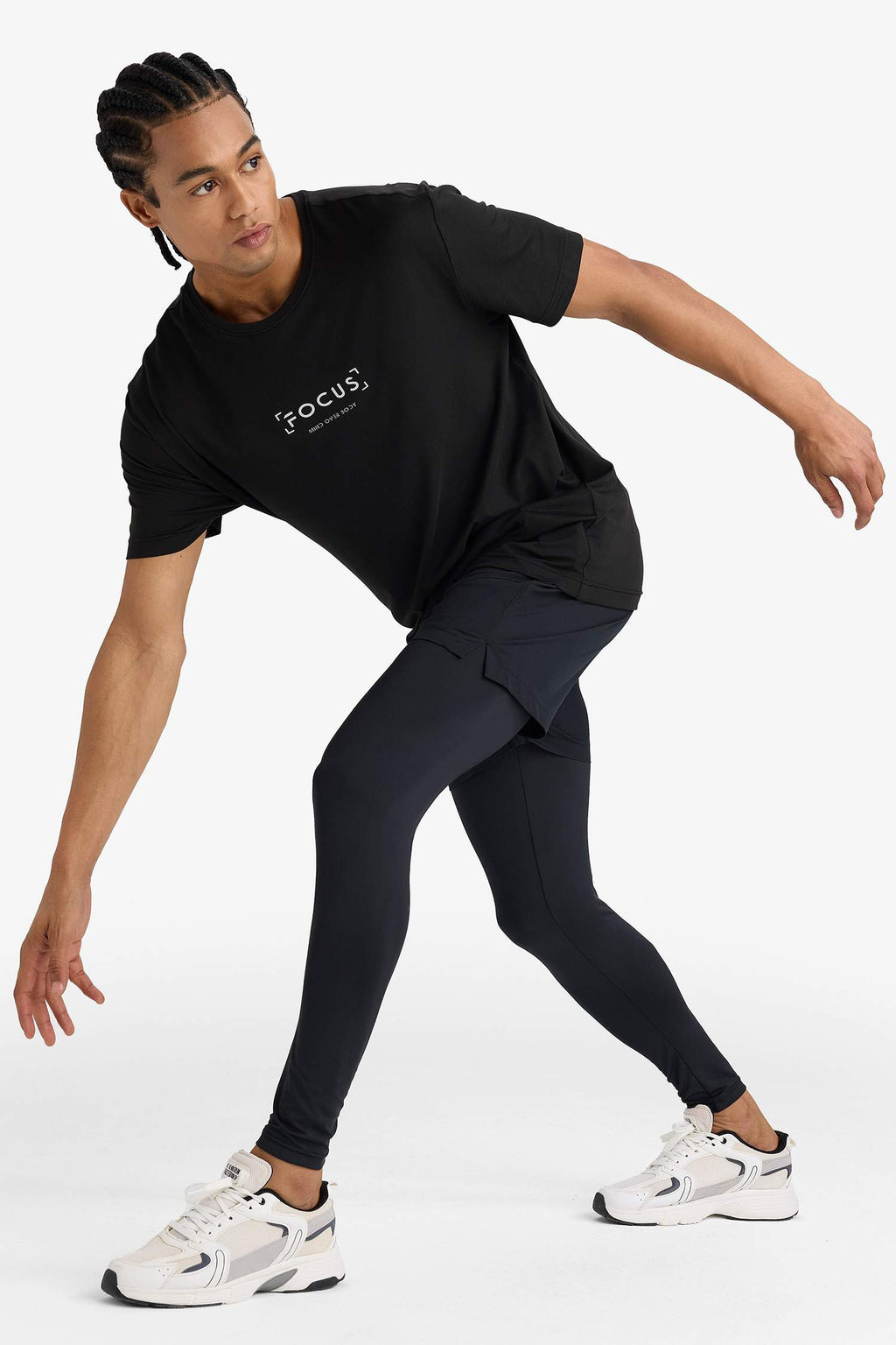 Slim Fit, Narrow Cut, Athletic, Standard Leg, Woven Shorts with Inner Leggings