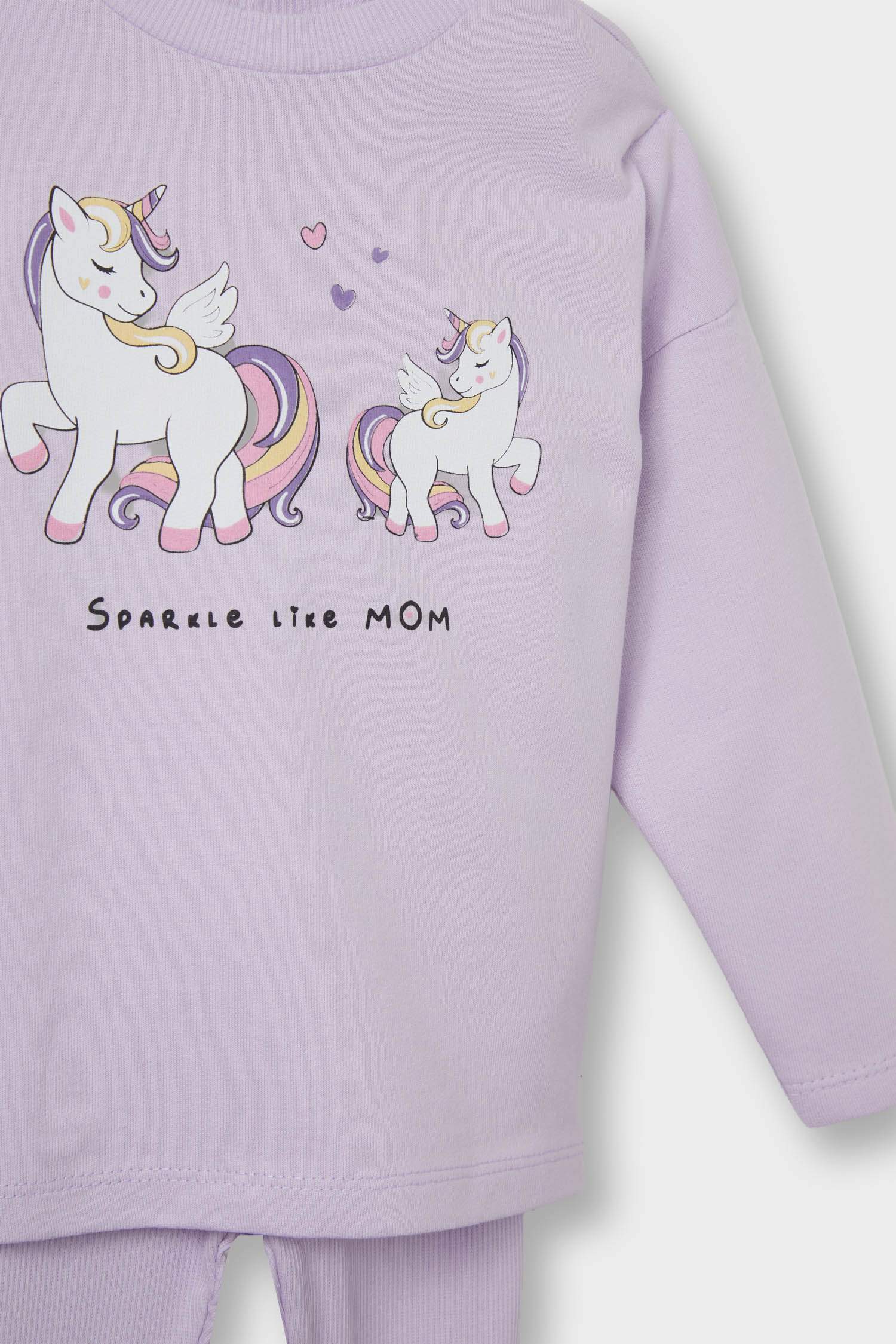 Baby Girl 2-Piece Set Unicorn Printed Long Sleeve T-Shirt Bottoms