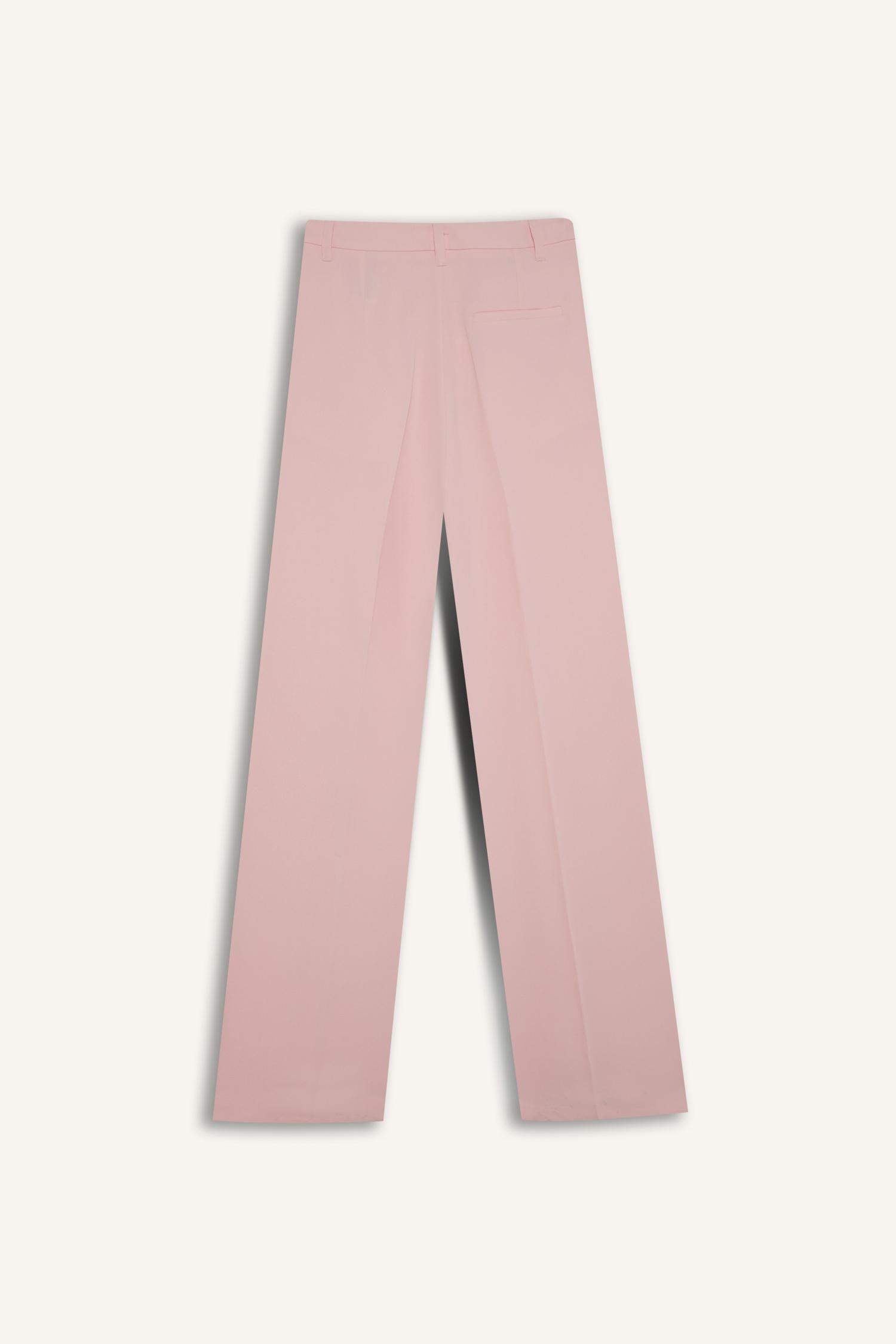 Afra X Defacto High Waist Long Length Wide Leg Crepe Fabric Trousers