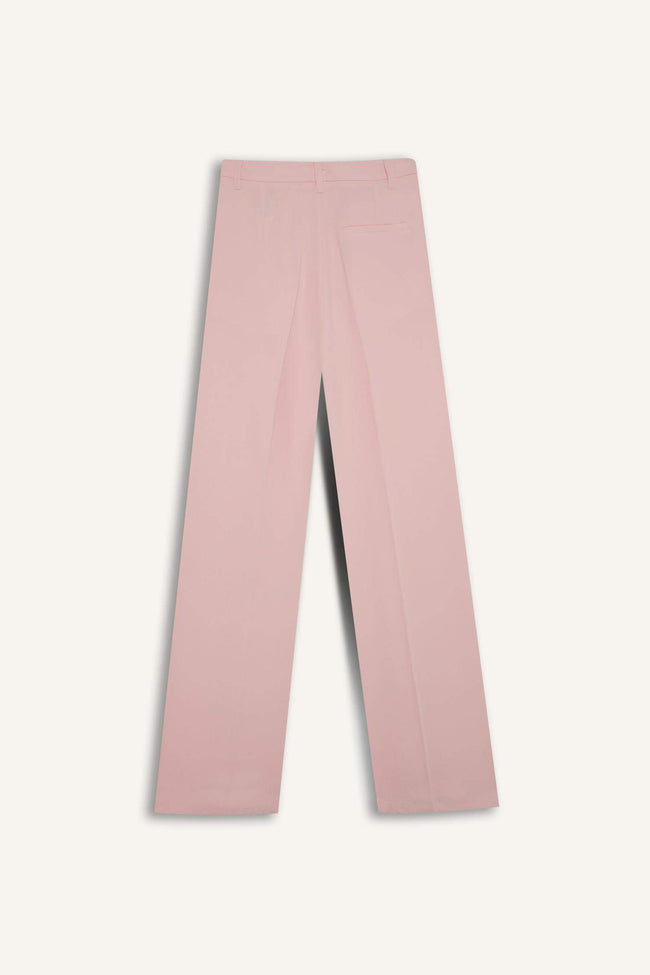 Afra X Defacto High Waist Long Length Wide Leg Crepe Fabric Trousers Main Image
