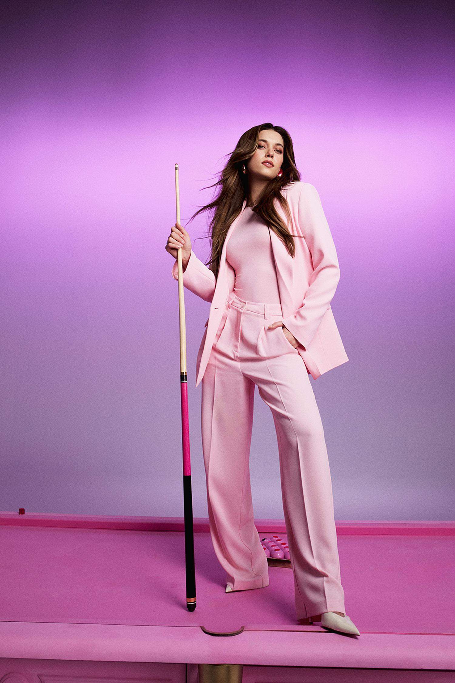 Afra X Defacto High Waist Long Length Wide Leg Crepe Fabric Trousers