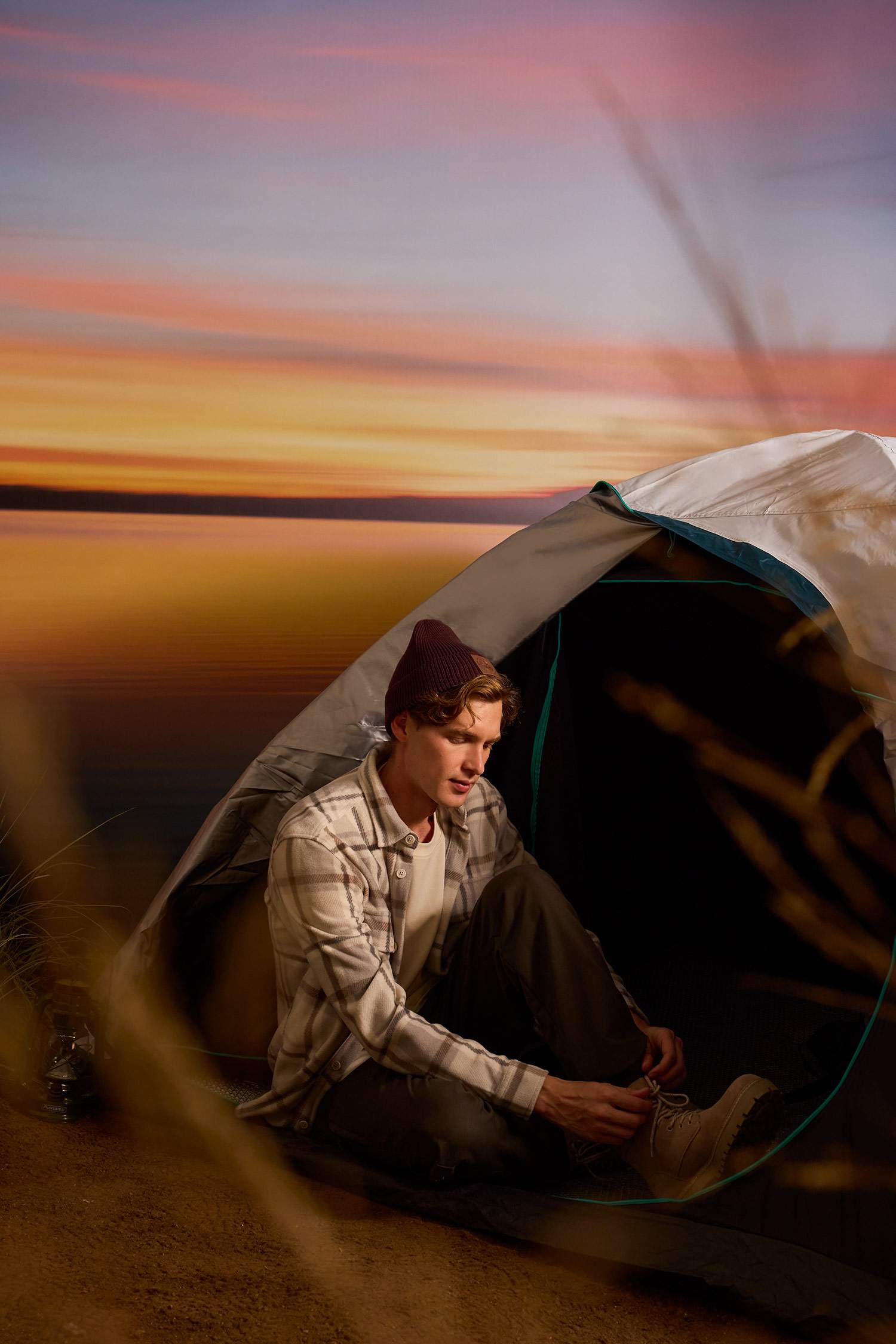 Regular Fit Plaid Fleece Long-Sleeve Shirt