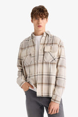 Regular Fit Plaid Fleece Long-Sleeve Shirt