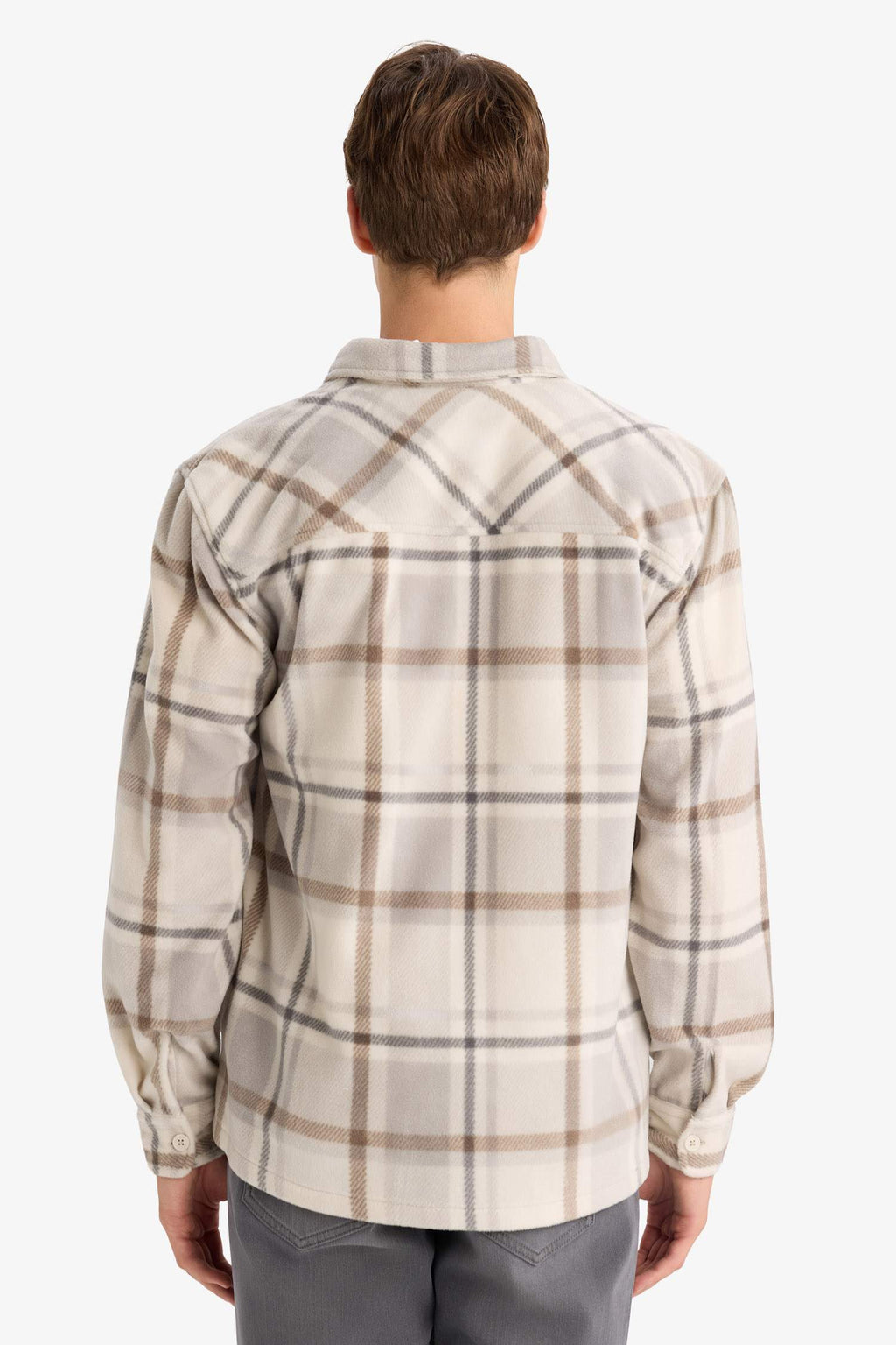Regular Fit Plaid Fleece Long-Sleeve Shirt