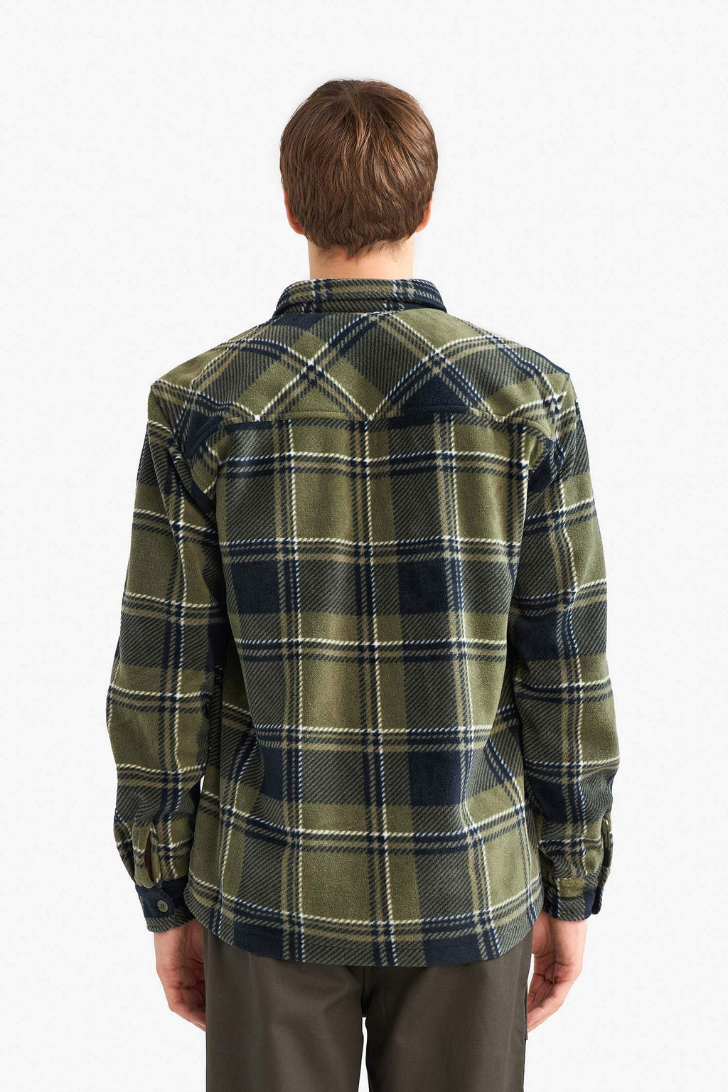 Regular Fit Plaid Fleece Long-Sleeve Shirt