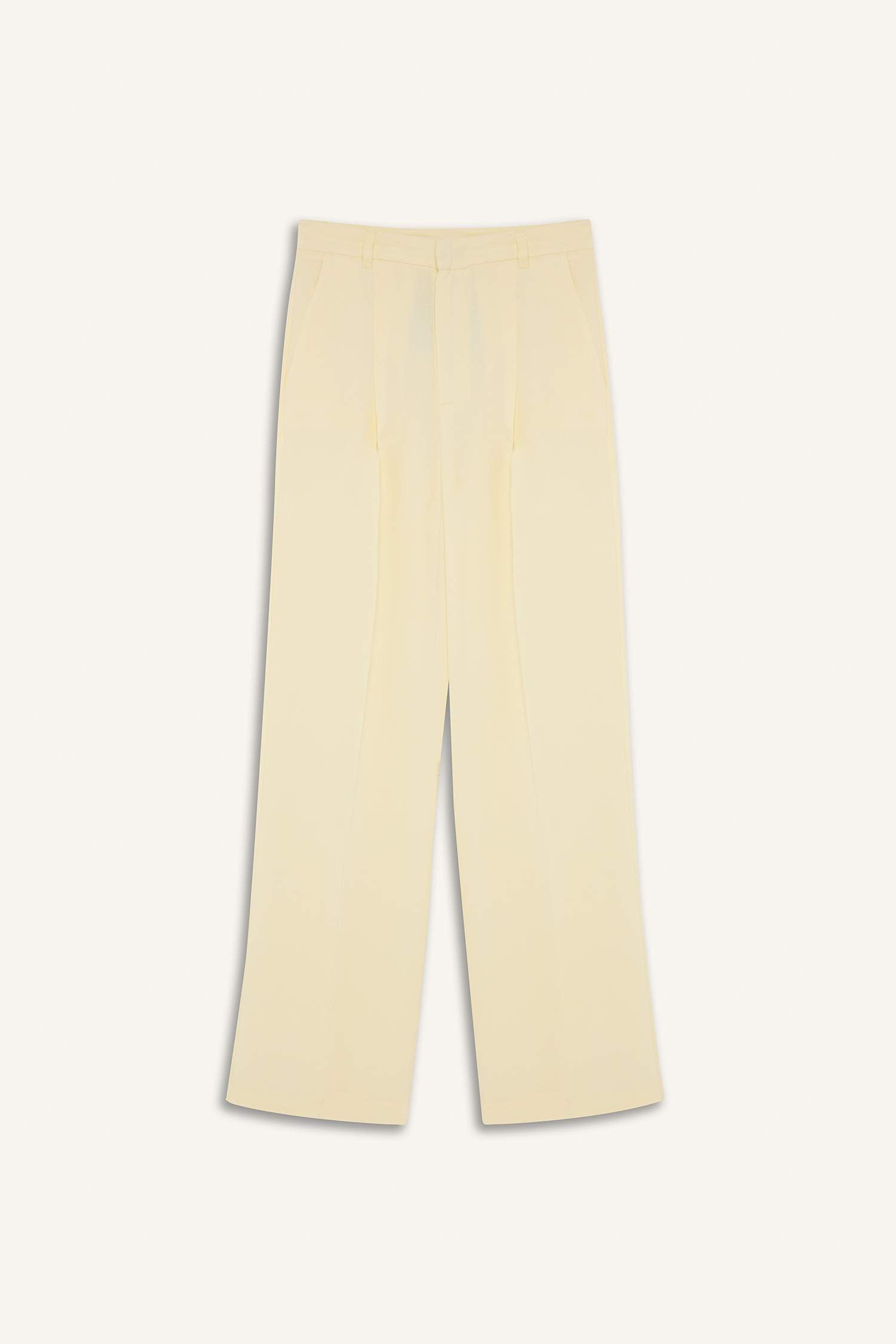 High Waist Straight Fit Linen Fabric Trousers