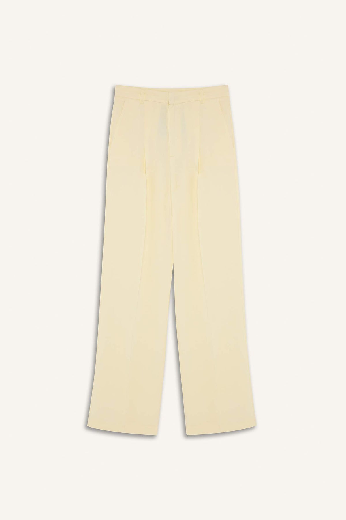 High Waist Straight Fit Linen Fabric Trousers