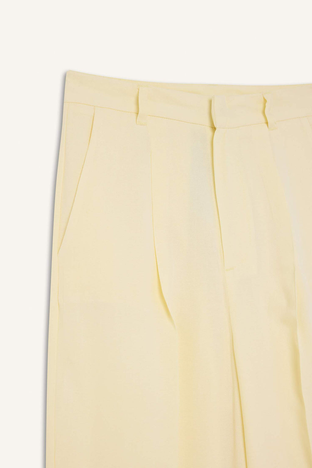 High Waist Straight Fit Linen Fabric Trousers