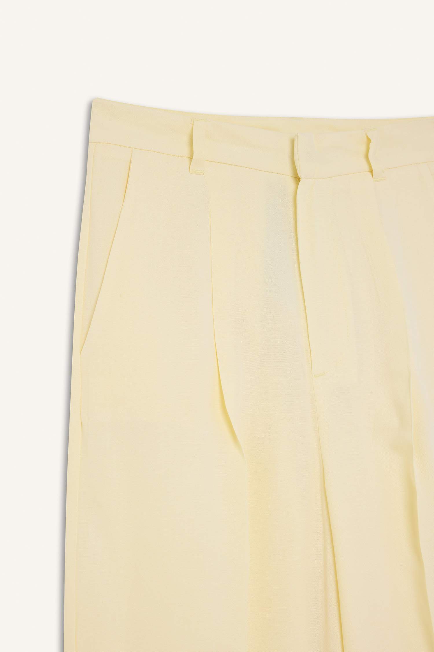 High Waist Straight Fit Linen Fabric Trousers