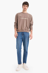 100% Cotton Boxy Fit Crew Neck Embroidered Sweatshirt