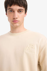 Boxy Fit Relaxed Cut Crew Neck Button-Down Sweatshirt