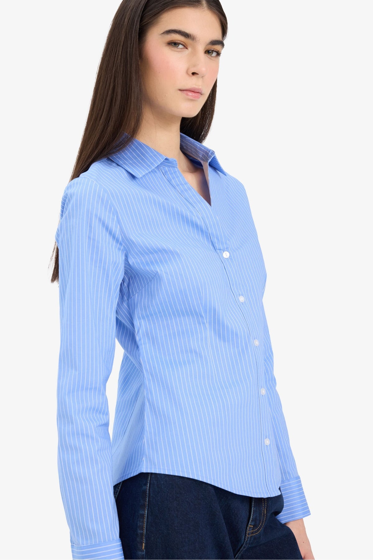 Bengaline long sleeve fitted shirt
