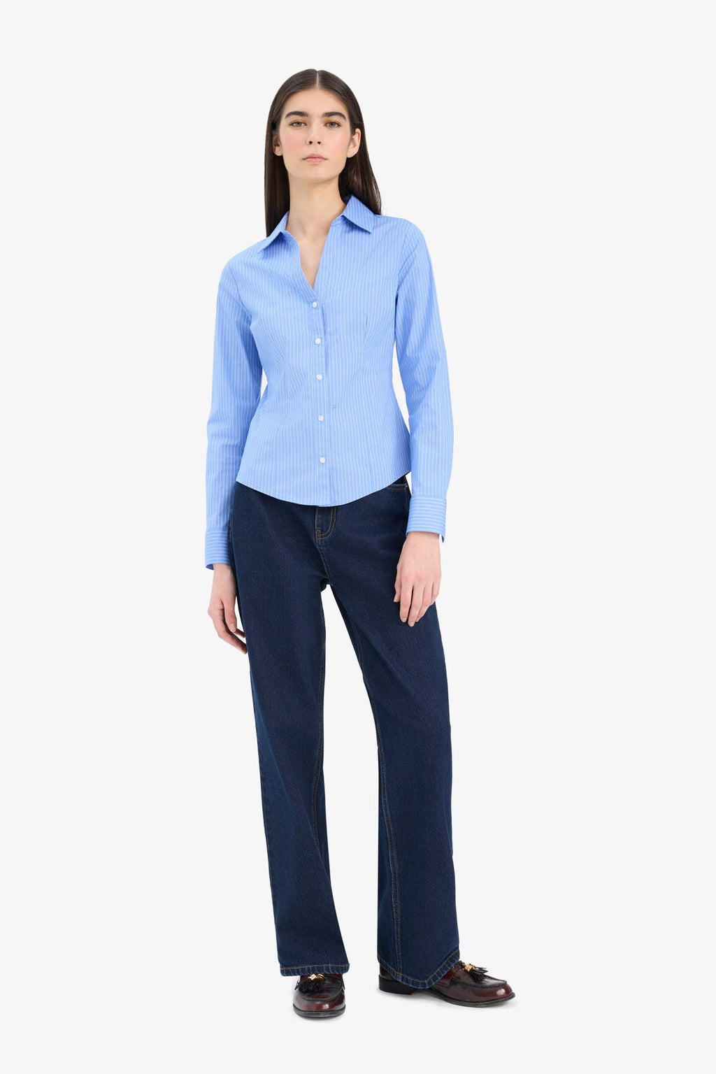 Bengaline long sleeve fitted shirt