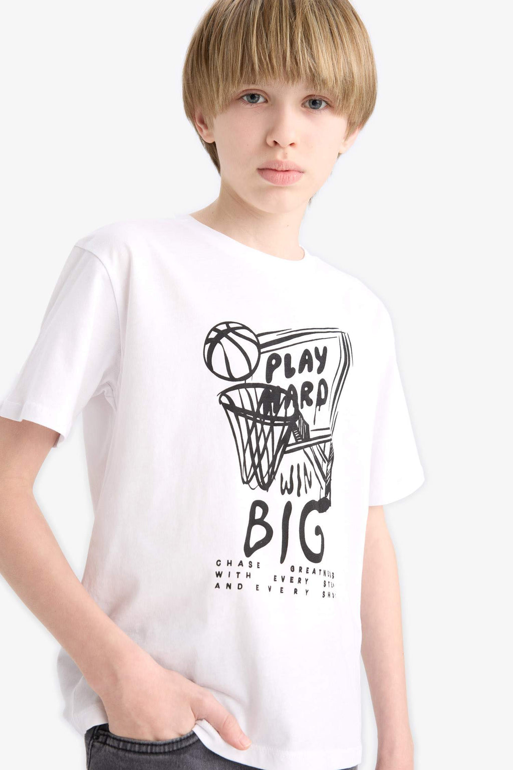 Boy Crew Neck Printed Short Sleeve T-Shirt