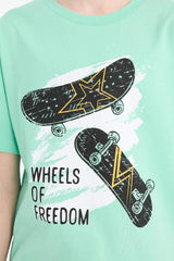 Boy Crew Neck Printed Short Sleeve T-Shirt