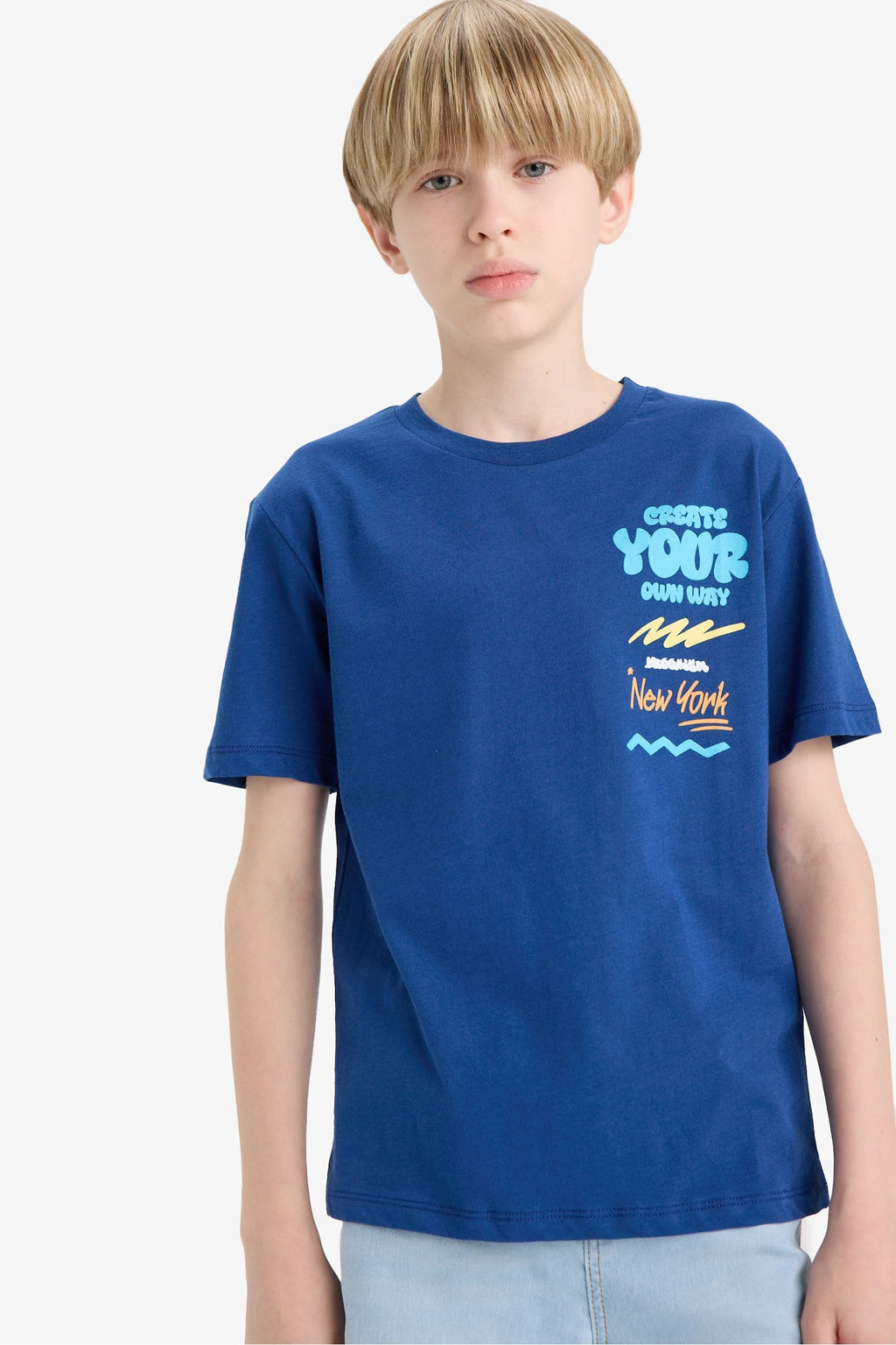 Boys Crew Neck Printed Short Sleeve T-Shirt
