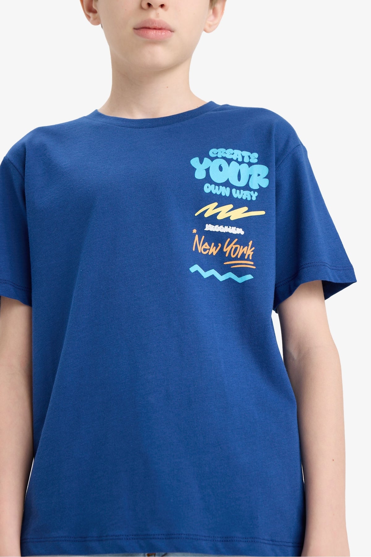 Boys Crew Neck Printed Short Sleeve T-Shirt