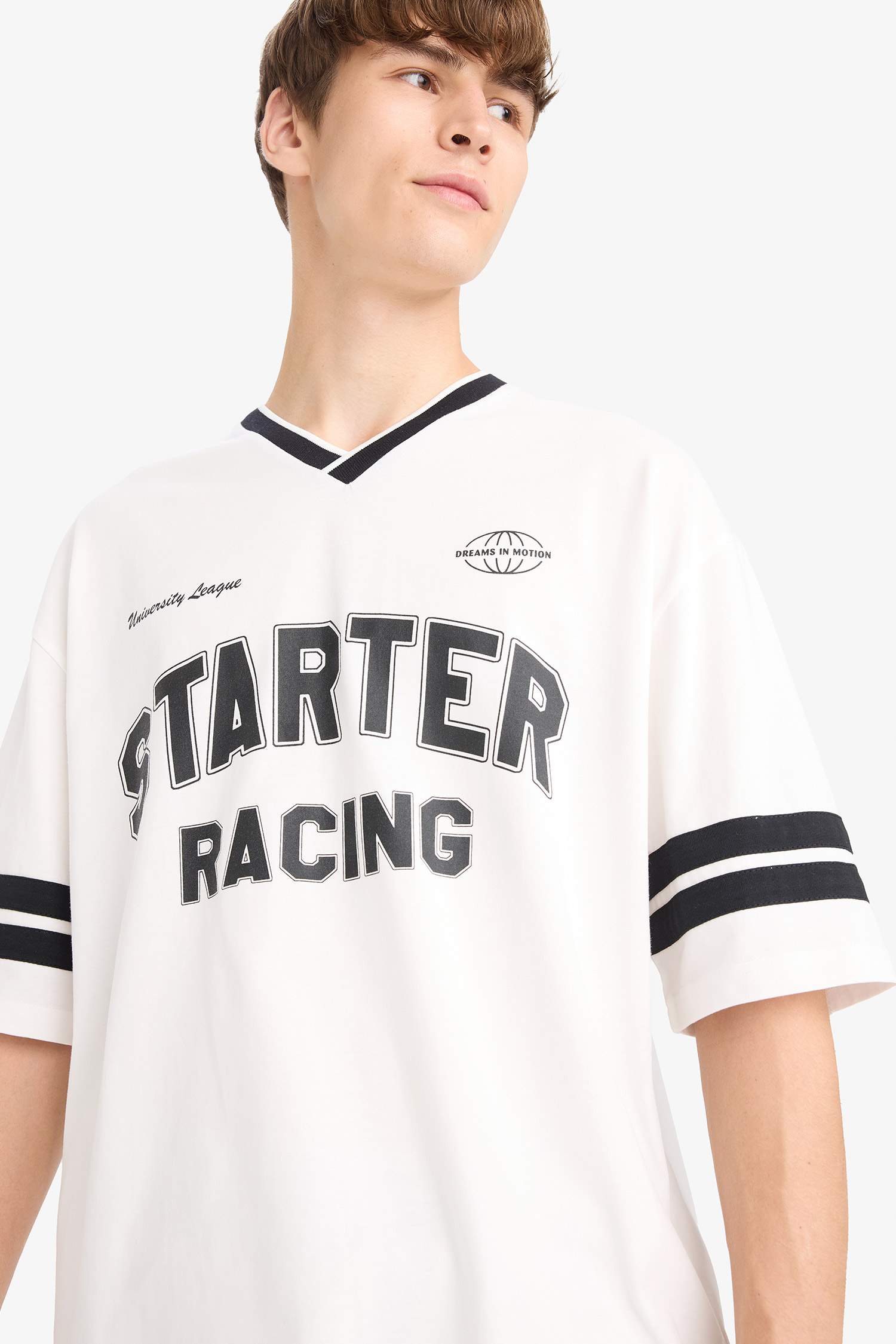 Loose Fit Crew Neck Printed Short Sleeve T-Shirt