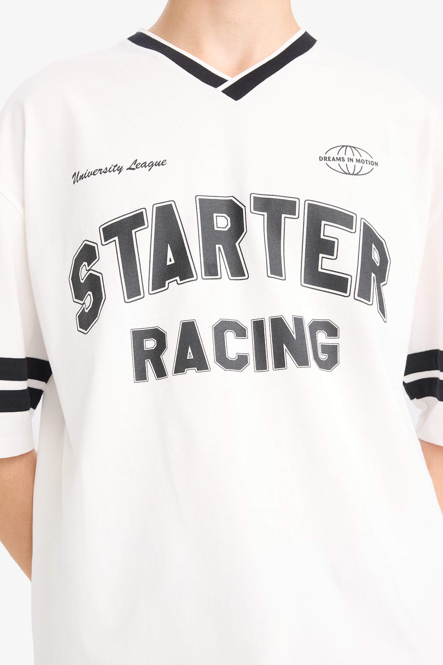 Loose Fit Crew Neck Printed Short Sleeve T-Shirt