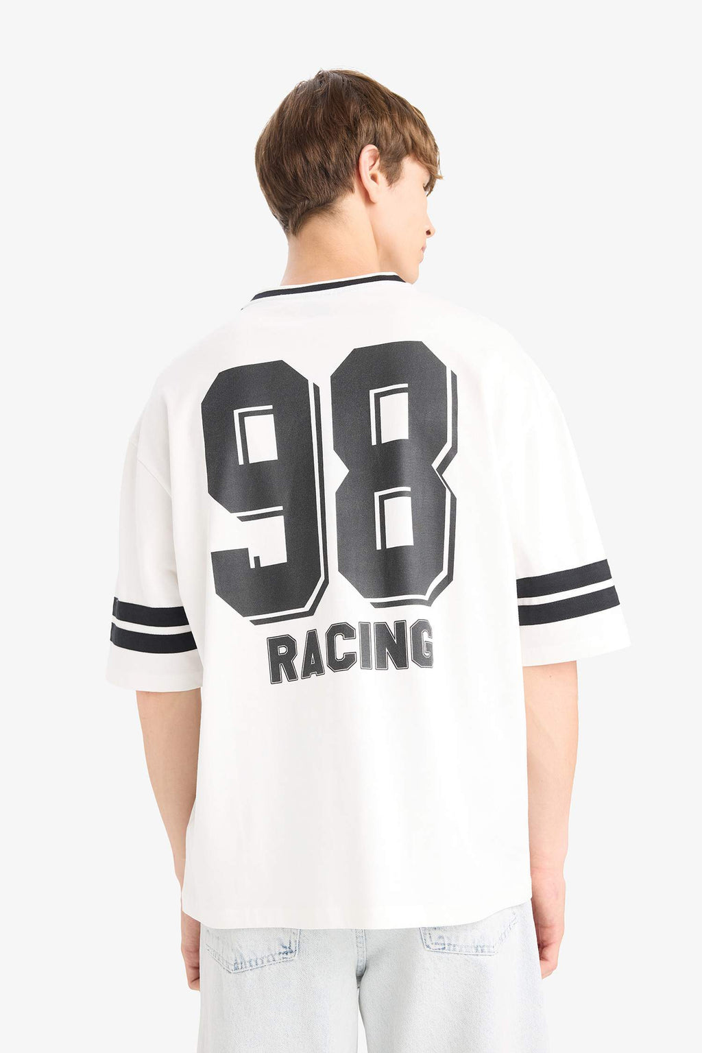 Loose Fit Crew Neck Printed Short Sleeve T-Shirt