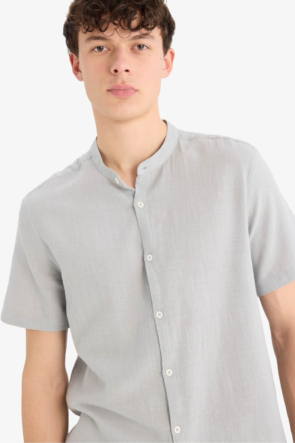 Regular Fit Polo Collar Cotton Shirt