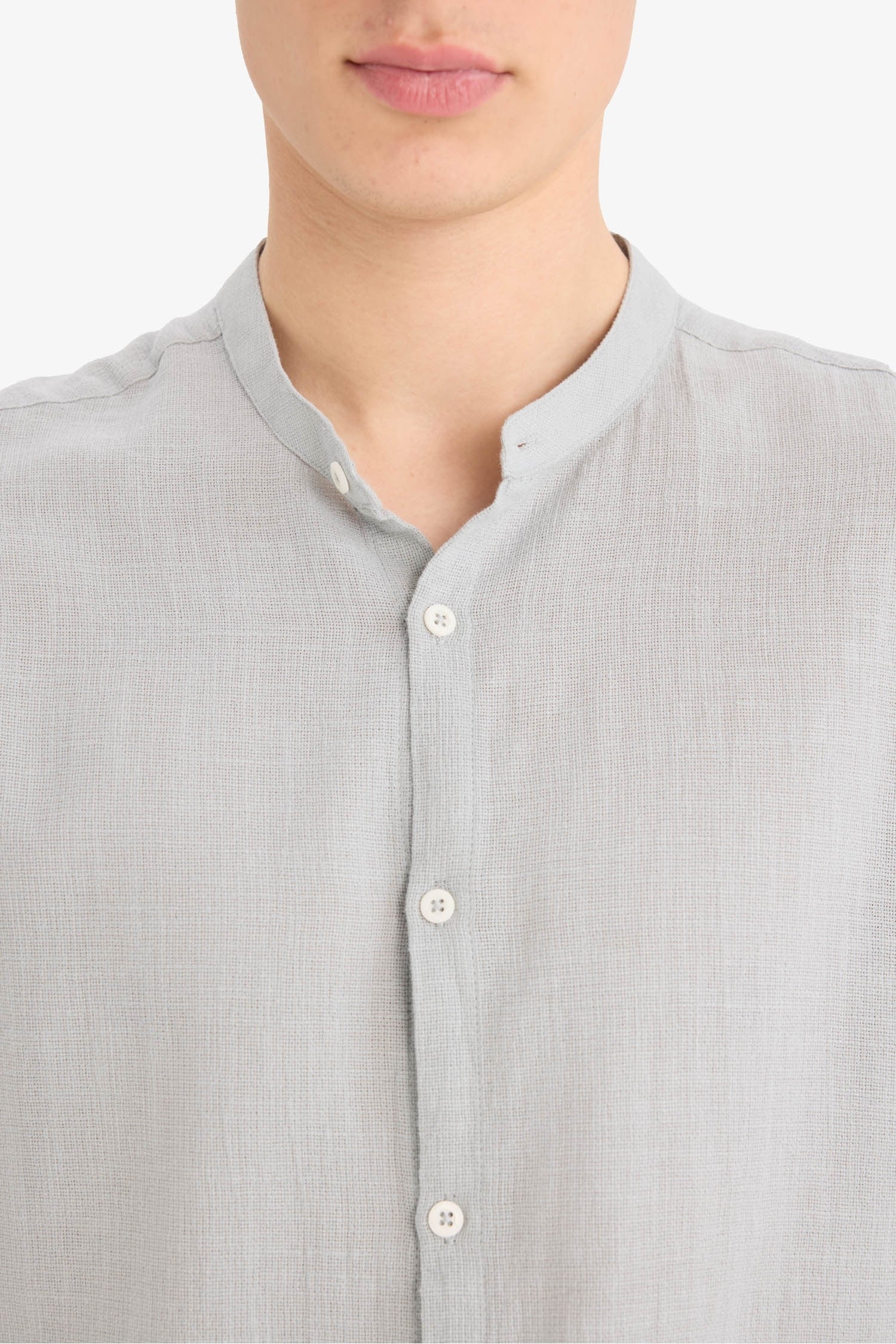 Regular Fit Polo Collar Cotton Shirt